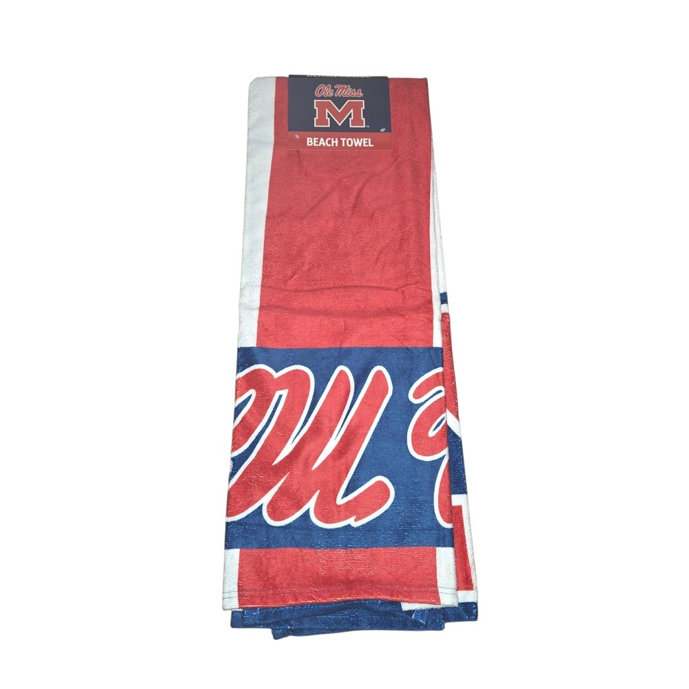 Ole Miss Rebels Beach Towel The Northwest Group Red Blue White 30x60 NCAA NEW